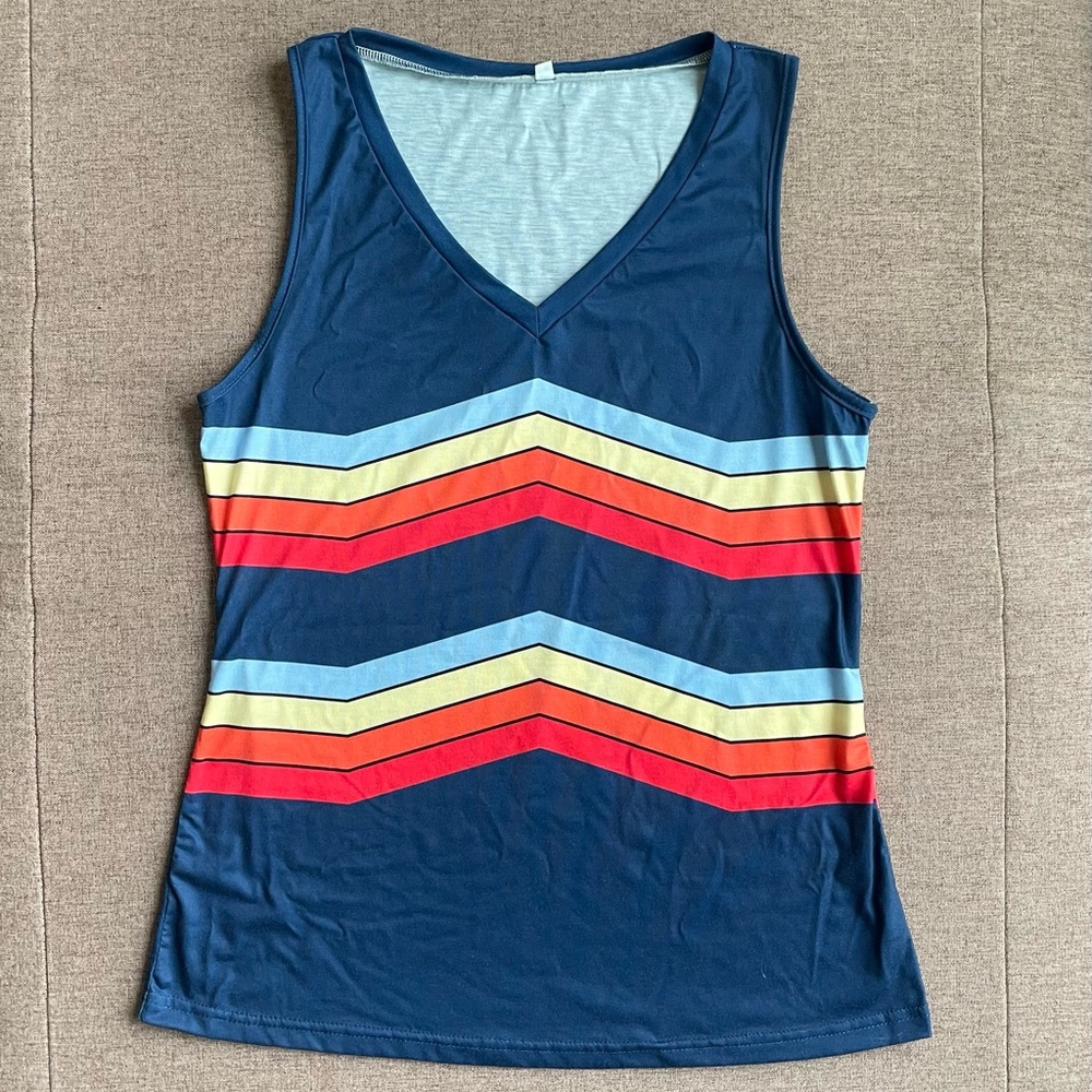 Sleeveless Tie Dye Print Tank Top